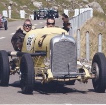 (18-7)Eight shots of Duesenberg Race Car #5, at a race track in Switzerland