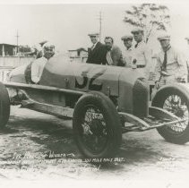 (51)1927 Duesenberg Race Cars #32, driver George Sauders, at the race track