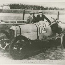 (65)1922 Duesenberg Race Car #12 driver Wallace Reid, 2 other men