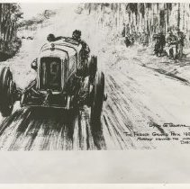 (269)Rendering of 1921 Duesenberg Race Car #12, Jimmy Murphy driver