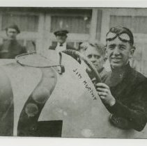 (287)Close-Up of 1921 Duesenberg Race Car and driver Jimmy Murphy