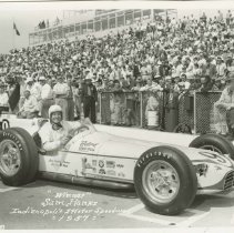(350)1957 Indy 500 winner Sam Hanks in 1957 Offenhouse Race Car #9