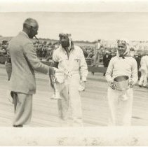 (423)Wade Morton accepting trophy for speed trails at Atlantic City Board