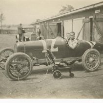 (482)1921 Duesenberg Race Car #12, Jimmy Murphy & Ernie Olsen, in garage