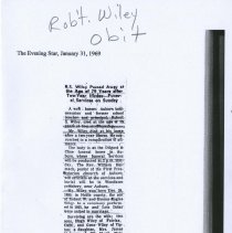 (408-01) Obituary of Robert Wiley