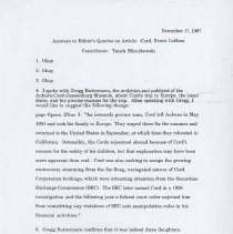 (87-02) Answers to Editor's Queries on Article