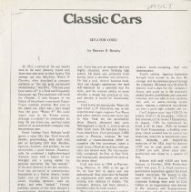 (96-01) Article from Car Collector Magazine-Classic Cars-Senator Cord