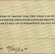 (326-01A) Factory Pass of Herbert Snow to the Overland Factory