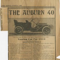 (448-01) Auburn 40- Fort Wayne Journal Gazette- October 31, 1909