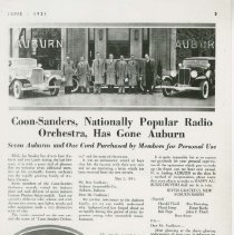 (33-01) Advertisement Photo of Coons-Sanders Band