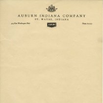 (42-01) Blank Auburn Indiana Company Stationary (E. Washington Blvd.)