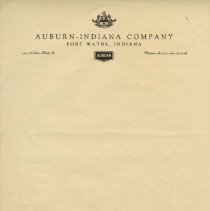 (44-01) Blank Auburn Indiana Company Stationary (E. Main St.)