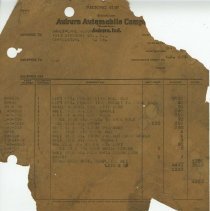 (57-01) Packing Slip for Parts, 1930