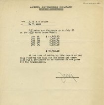 (122-01) Auburn Automobile Company Department Correspondence