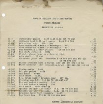 (135-01) Parts Price Changes Letter sent to Dealer, 1929