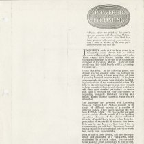 (886-01A) Folder 886- Lycoming Passenger Cars and Trucks Booklet- 1926