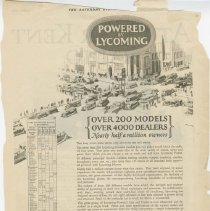 (888-01) Folder 888- Altwater Kent Radio-  Lycoming Advertisement- 1926