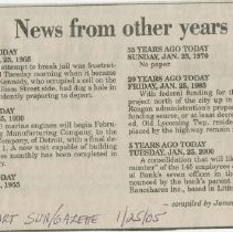 (844-01) Folder 844- 75 Years Ago Today…- Article on Lycoming- Sun Gazette-