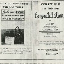 (861-01) Folder 861- 100 Years Congratulations to Grit from Lycoming- 1932