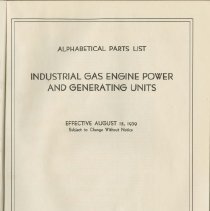 (879-01B) Folder 879- Lycoming Alphabetical and Numerical Parts Lists- 1939