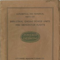 (879-01) Folder 879- Lycoming Alphabetical and Numerical Parts Lists- 1939