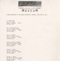 (200-01) Former Employees of Auburn Automobile Company Surviving in 1996