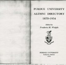 (225-01) Purdue University Alumni Directory, 1875-1934