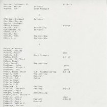 (229-01J) Auburn Automobile Company Employee List