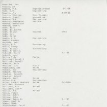 (229-01N) Auburn Automobile Company Employee List