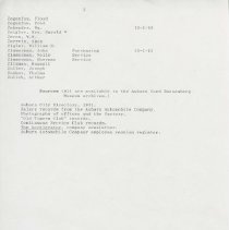 (229-01O) Auburn Automobile Company Employee List
