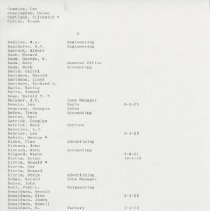 (229-01C) Auburn Automobile Company Employee List