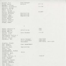 (229-01D) Auburn Automobile Company Employee List