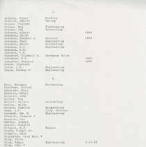 (229-01G) Auburn Automobile Company Employee List