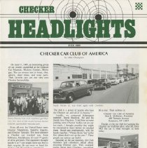 (832-01) Folder 832- Checker Motors Newsletter- Checker Headlights- 1989