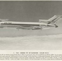 (804-01) Folder 804- Photograph of 1964 Boeing 727 Jet Mainliner