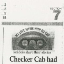 (814-01) Folder 814- Checker Cab had Checkered Past- News Article