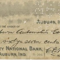 (310-01) Check from C.E. McCullough to Auburn Automoible Company