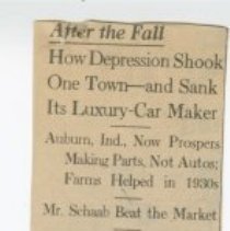 (402-01) ''After the Fall-How the Depression Affected Luxury Car Business,"