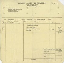 (716-01) Auburn-Cord-Duesenberg Bill of Sale Number 22712, 1939