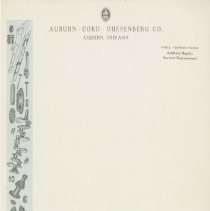 (725-01A)  Auburn Cord Duesenberg Co. Blank Stationary