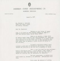 (733-01) Letter to Murnane G. Bannister from J.E. Korb Director of Sales