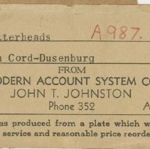 (736-01) Blank Auburn Cord Duesenberg Company Executive Stationary