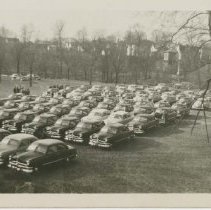 (745-01) Photograph of Cars Lined Up in Springfield, Ohio, 1950