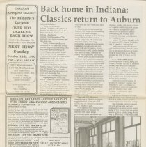 (655-01A) Back Home in Indiana- Classics Return to Auburn, Great Lakes