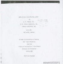 (500-10A) Compilation of Architectural Works by A.M. Strauss, 1989