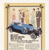 (603-01) Folder 603-Beams Duesenberg Decanter Flyer, 1983