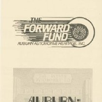 (616-01) The Forward Fund Auburn-Cord-Duesenberg Museum Pamphlet, 1985
