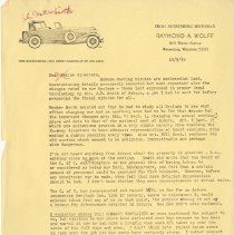 (528-01C) Notes from the Desk of Raymond A. Wolff