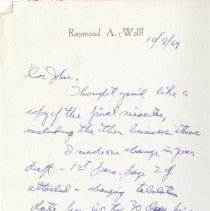 (528-01D) Notes from the Desk of Raymond A. Wolff