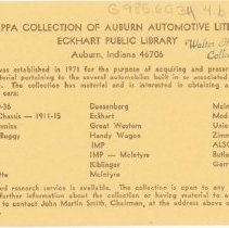 (530-01) Tri Kappa Collection of Auburn Automotive Literature Eckhart